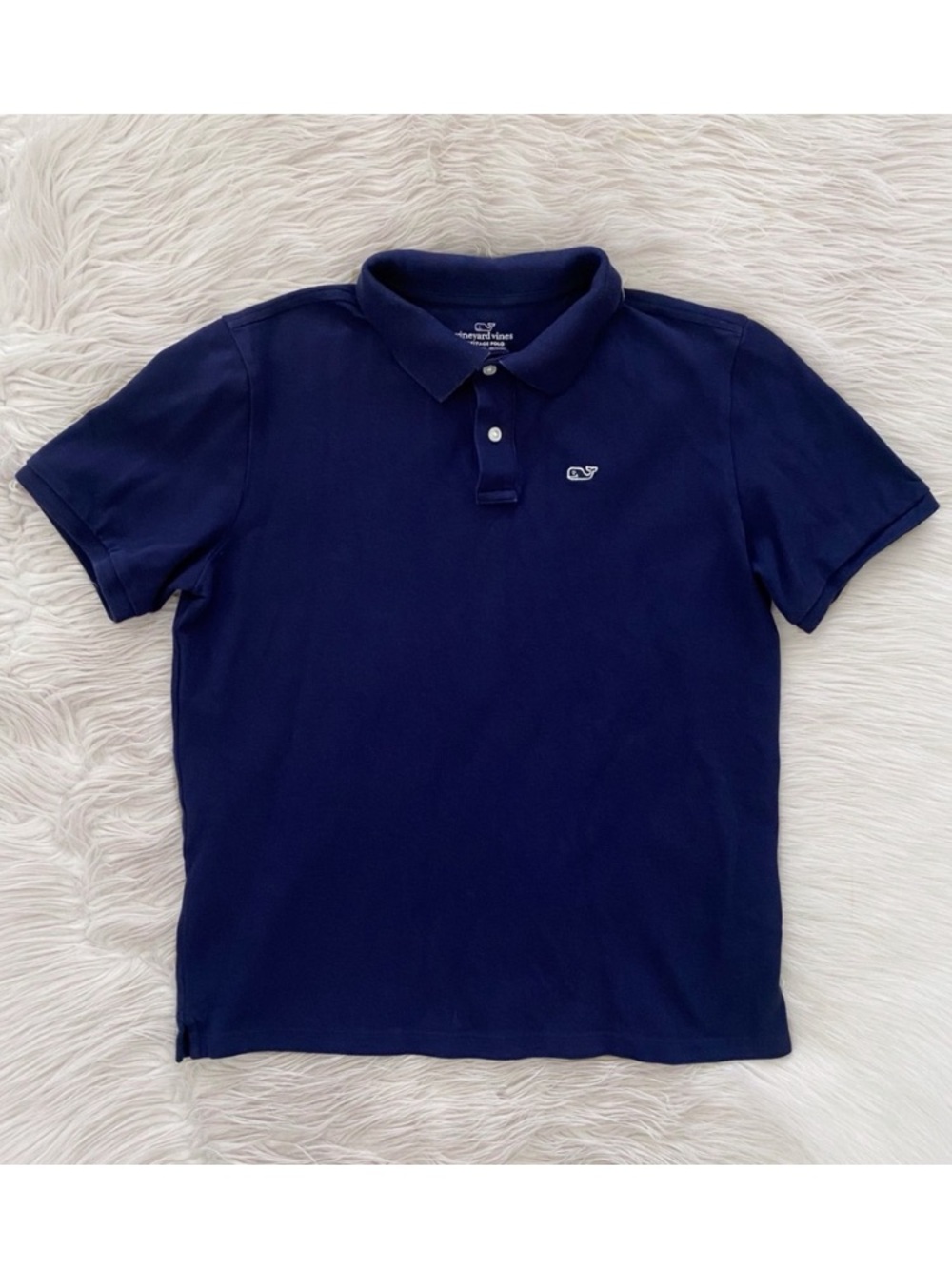 Vineyard Vines Boys Heritage Polo Nautical Navy Blue Short Sleeve Preppy XL 18